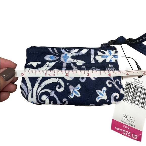 Vera Bradley Steel Blue Medallion Print Coin Purse - Picture 3 of 5